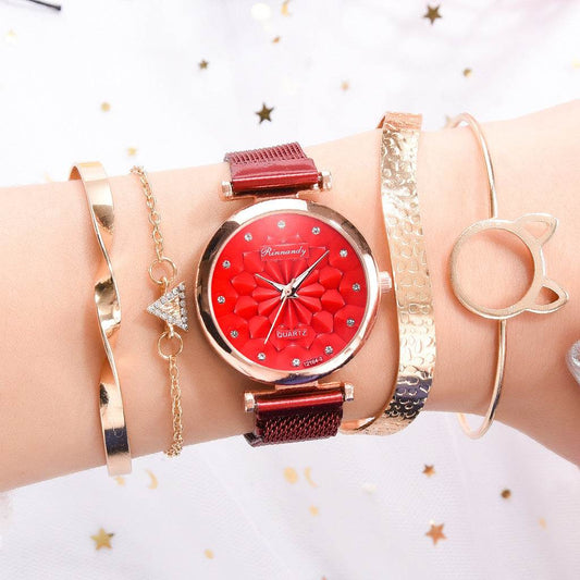 Women's Milan Mesh Strap Watch - Elegant with 4 Colorful Bracelets - Buy Center