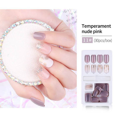 30pcs Detachable False Nail Tips Set - Stylish Full Cover Short Nails - Buy Center