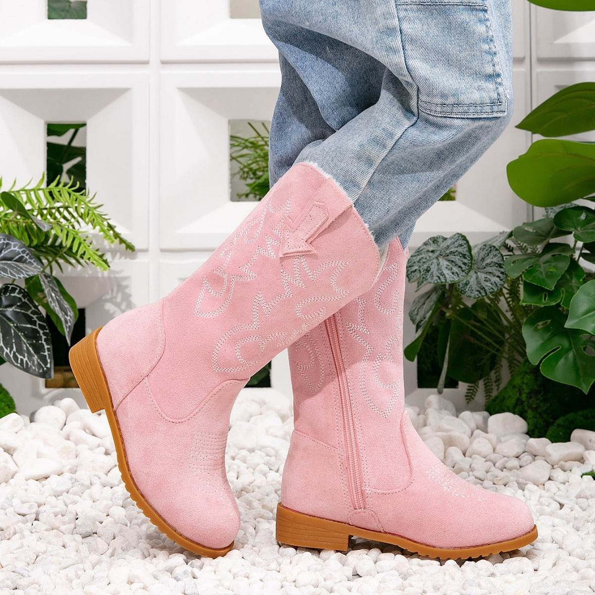 Girls Pink Fleece-Lined Princess Boots - Stylish Winter Footwear for Kids - Buy Center