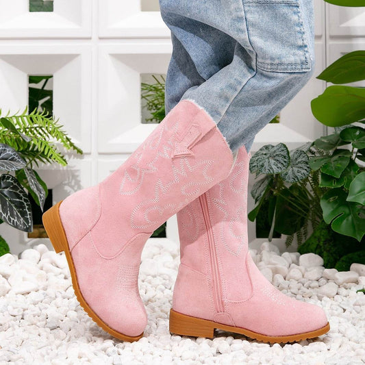 Girls Pink Fleece-Lined Princess Boots - Stylish Winter Footwear for Kids - Buy Center