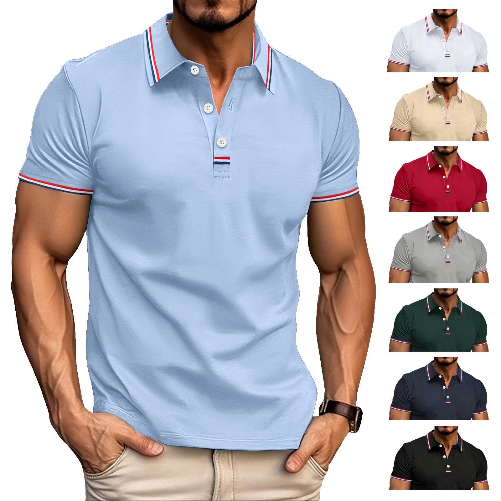 Buycenter Versatile Pull Button T-shirt - Loose Fit, Short Sleeve Options - Buy Center