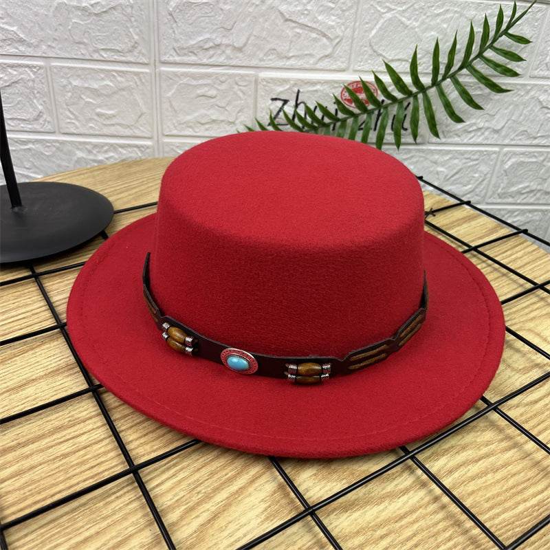 British Retro Woolen Wide Brim Hat - Stylish Fedora for All Ages - Buy Center