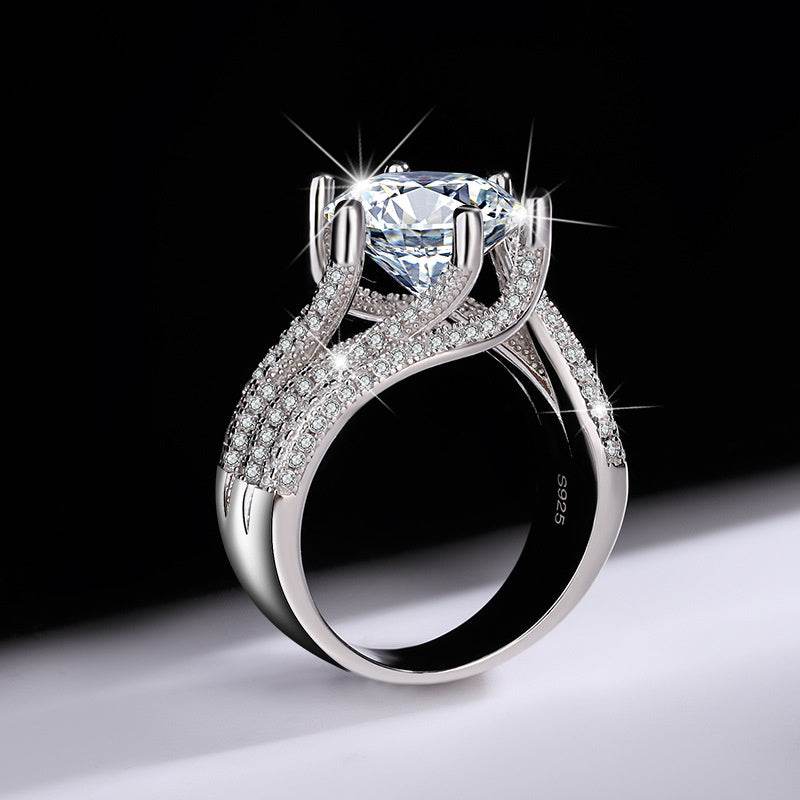 Buycenter 925 Sterling Silver Moissanite Heart Ring - d-e Color - Buy Center