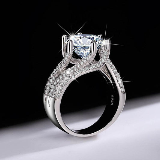 Buycenter 925 Sterling Silver Moissanite Heart Ring - d-e Color - Buy Center
