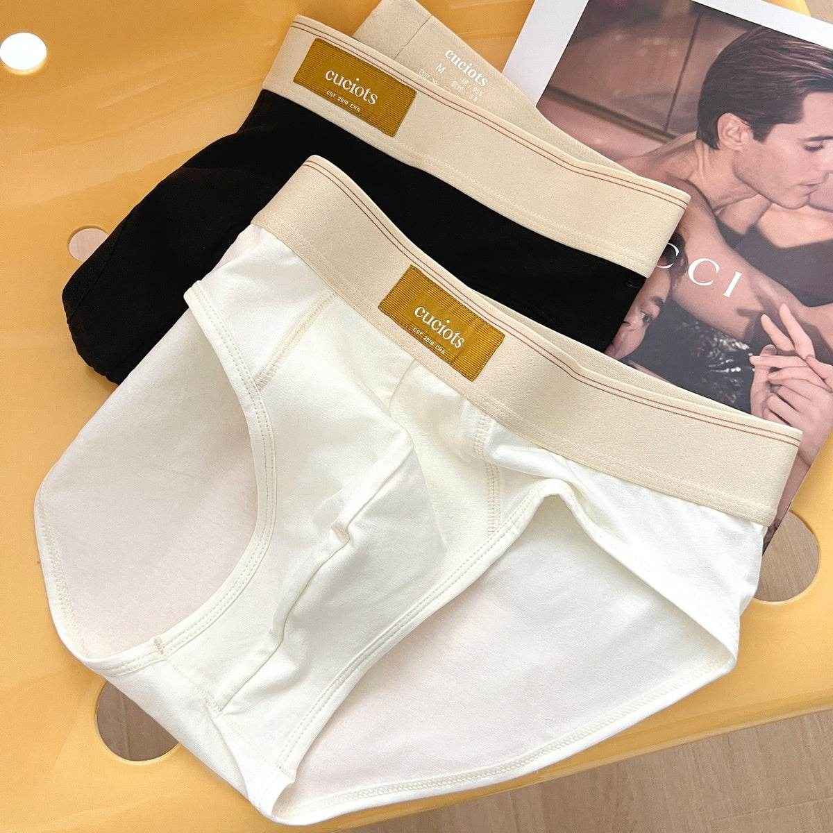 New Men's Cotton Briefs - Stylish Solid Colors, Sexy & Comfortable Fit