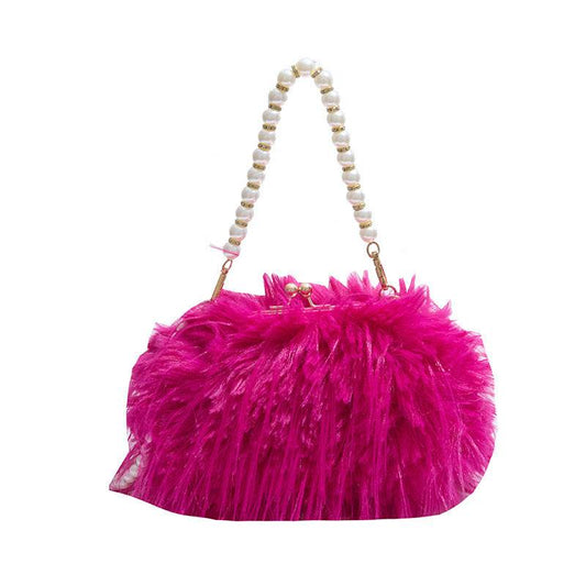 Buycenter Sweet Girl Plush Backpack - Portable Crossbody in Rose Red & More - Buy Center