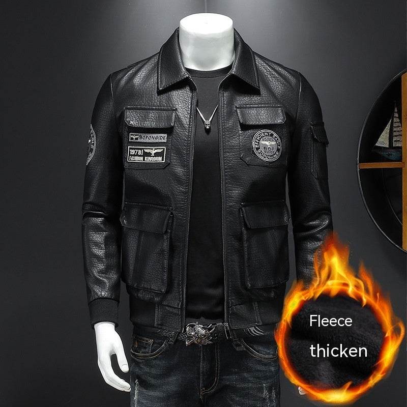 Casual Slim Fit Men's Leather Coat - Premium PU Leather for Winter Style - Buy Center