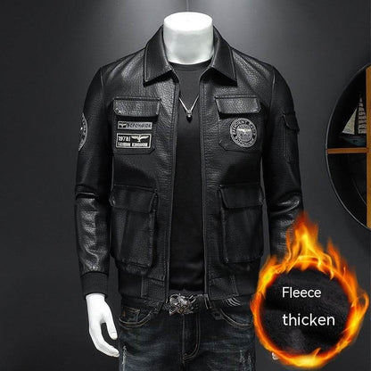 Casual Slim Fit Men's Leather Coat - Premium PU Leather for Winter Style - Buy Center