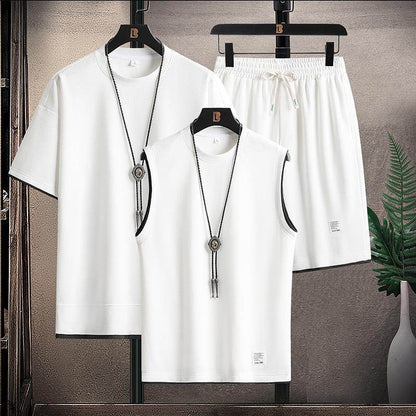 Buycenter Men's Summer Sports Suit - Short Sleeve Top & Shorts Set - Buy Center