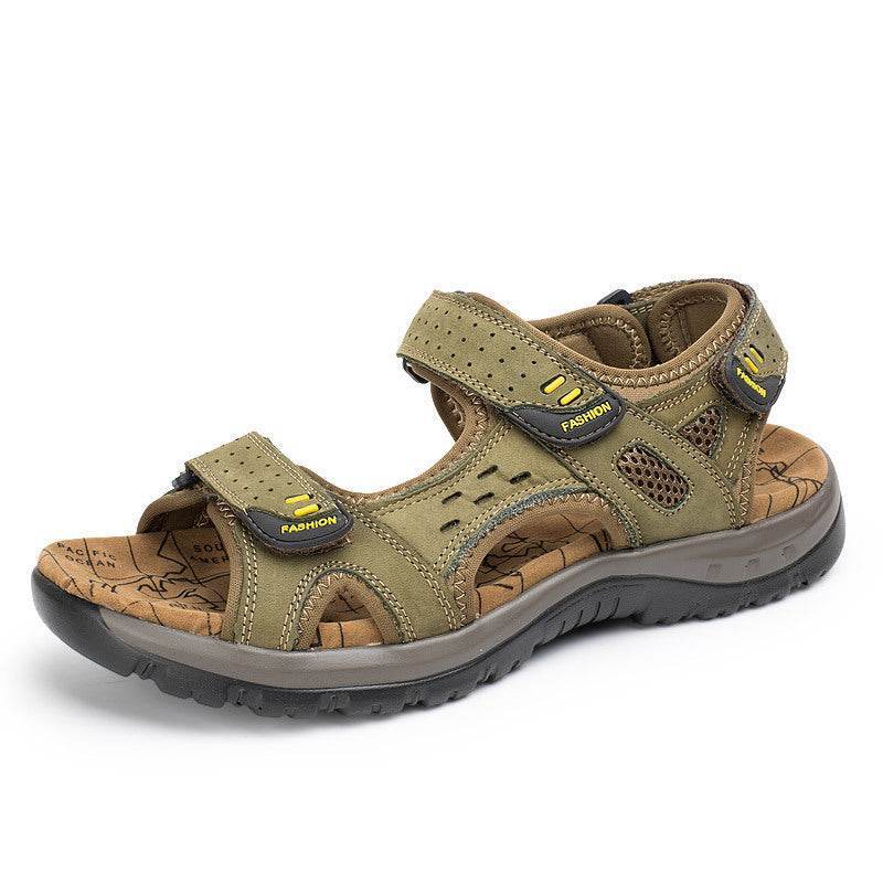 Buycenter Men's Velcro Beach Sandals - Casual Open Toe Design - Buy Center