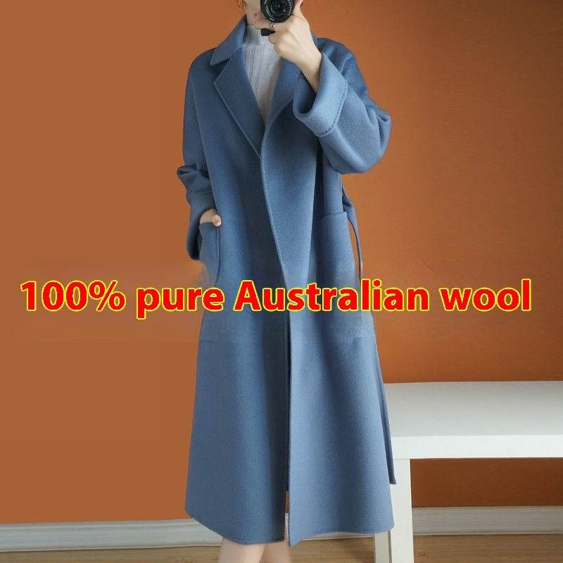 Hepburn Style Thickened Jacket - Loose-Fitting Wool Blend Coat in Colors - Buy Center