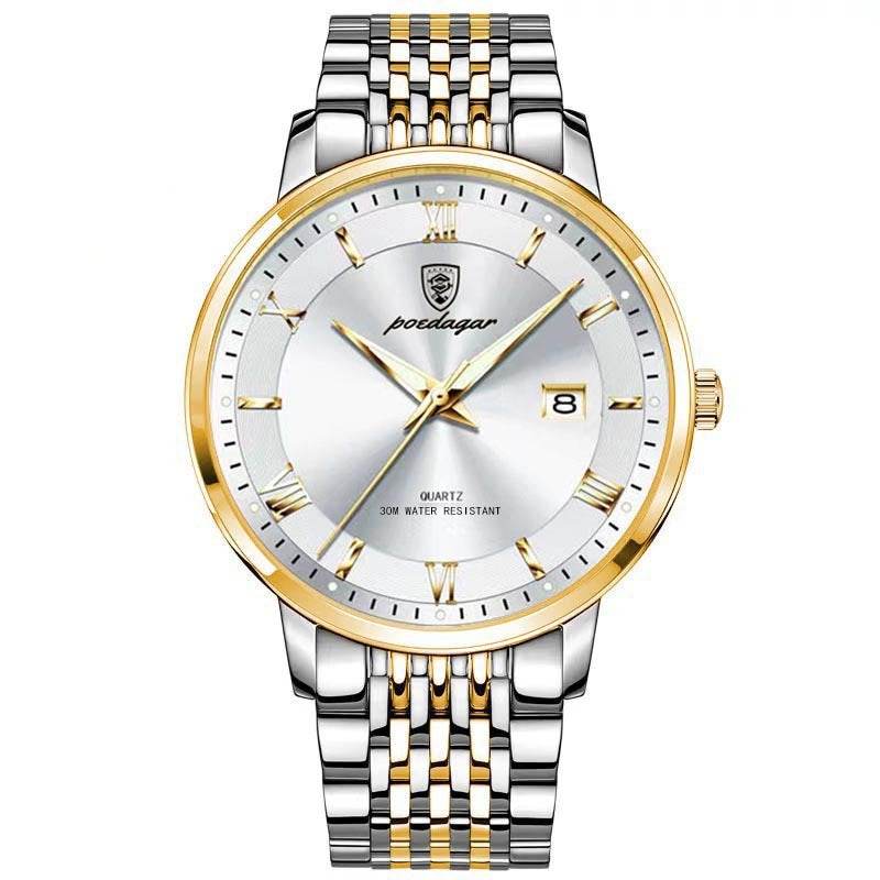 Men's Waterproof Quartz Watch - Luminous Display & Calendar Function - Buy Center