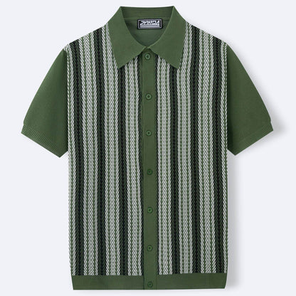 Men's Casual Striped Jacquard Sweater - Soft Tencel Fabric, Summer Style - Buy Center