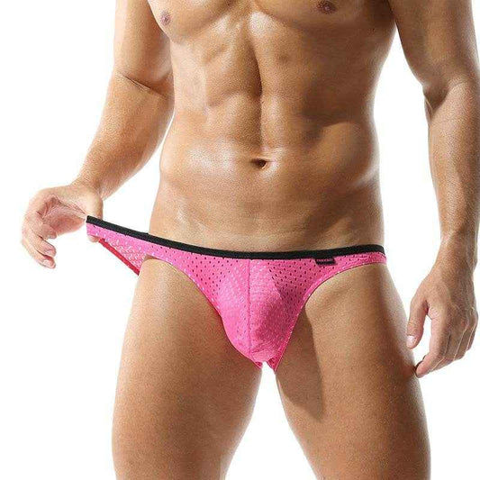 Solid Color Men's Briefs - Breathable Polyester Low Waist Underwear