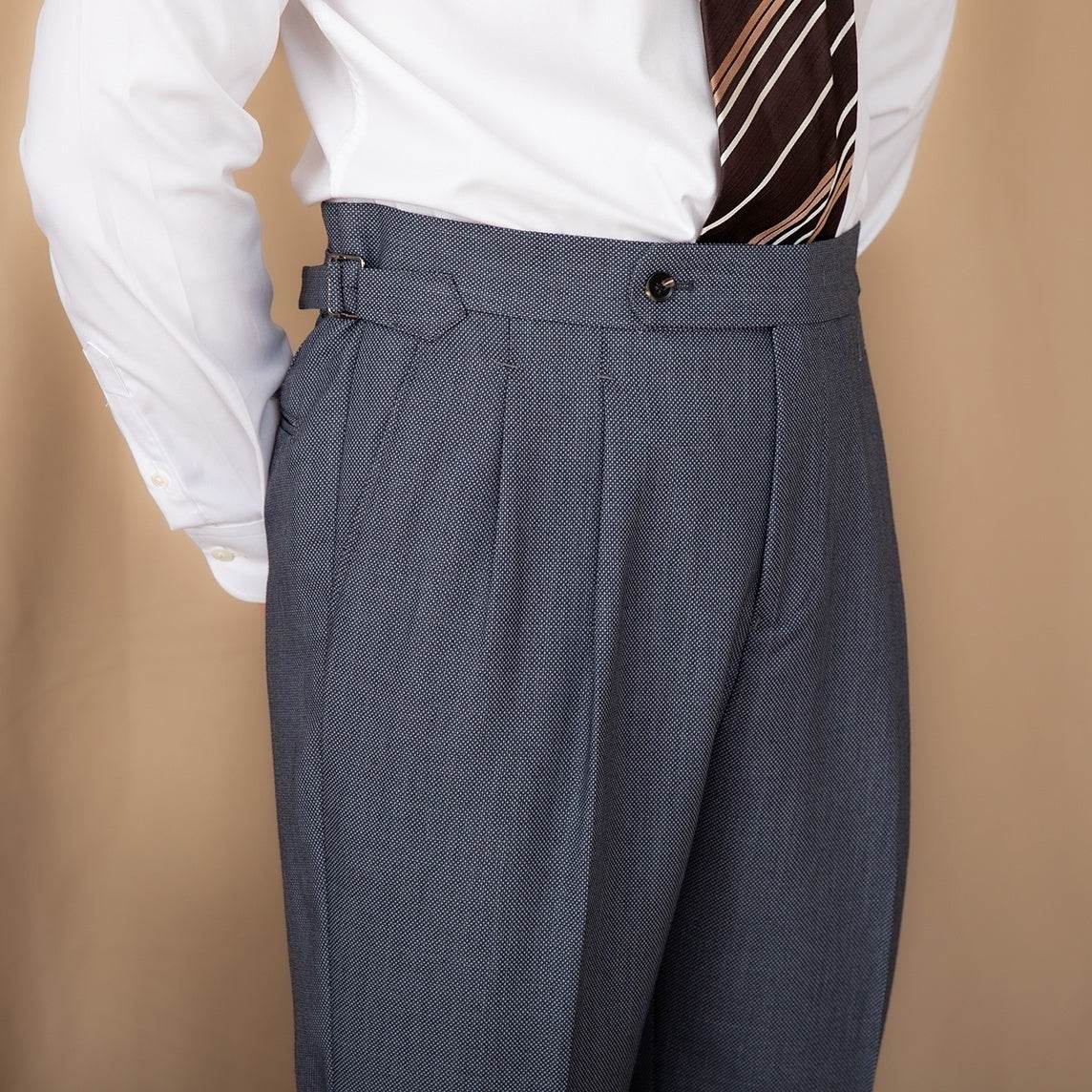 Buycenter High-Waisted Casual Trousers - Solid Color, Straight Fit - Buy Center