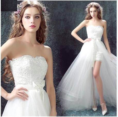 Sexy Mermaid Lace Wedding Dress - Detachable Skirt & Short Design - Buy Center
