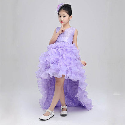 Elegant Girls Wedding Dress - Flower Girl Costume with Piano Tail Design - Buy Center