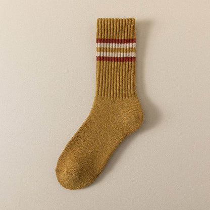 Men's Fleece-Lined Cotton Sports Stockings - Stripes & Plaid Patterns - Buy Center
