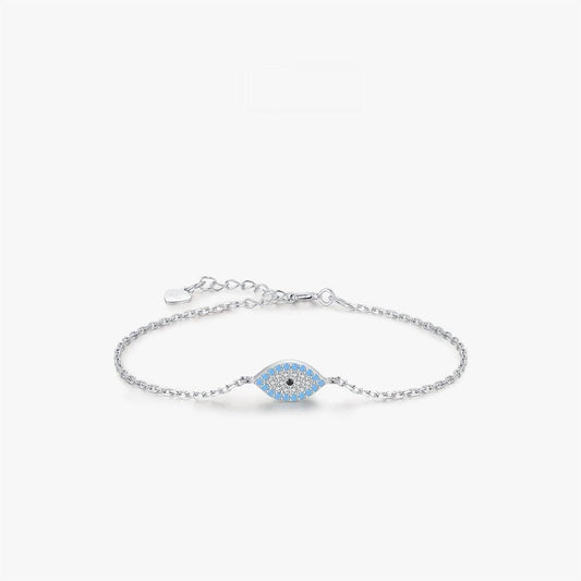 Green Pine Devil's Eye Bracelet - 925 Sterling Silver with Zircon Stones - Buy Center