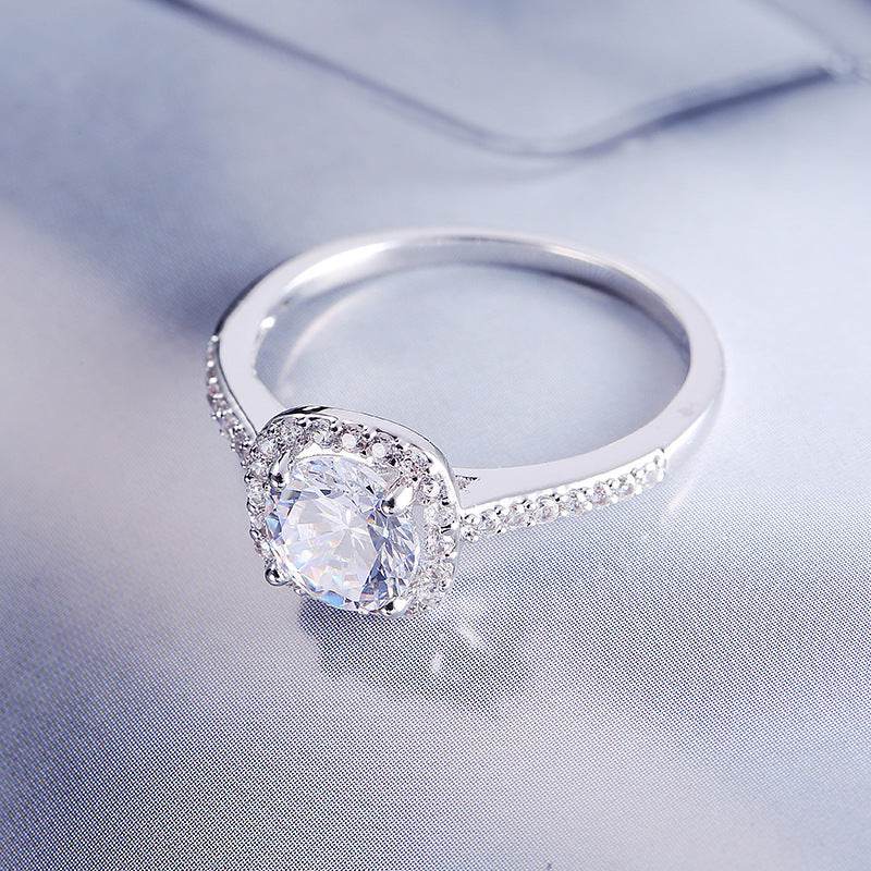 Luxury Silver Wedding Rings for Women - Cubic Zirconia Engagement Style - Buy Center
