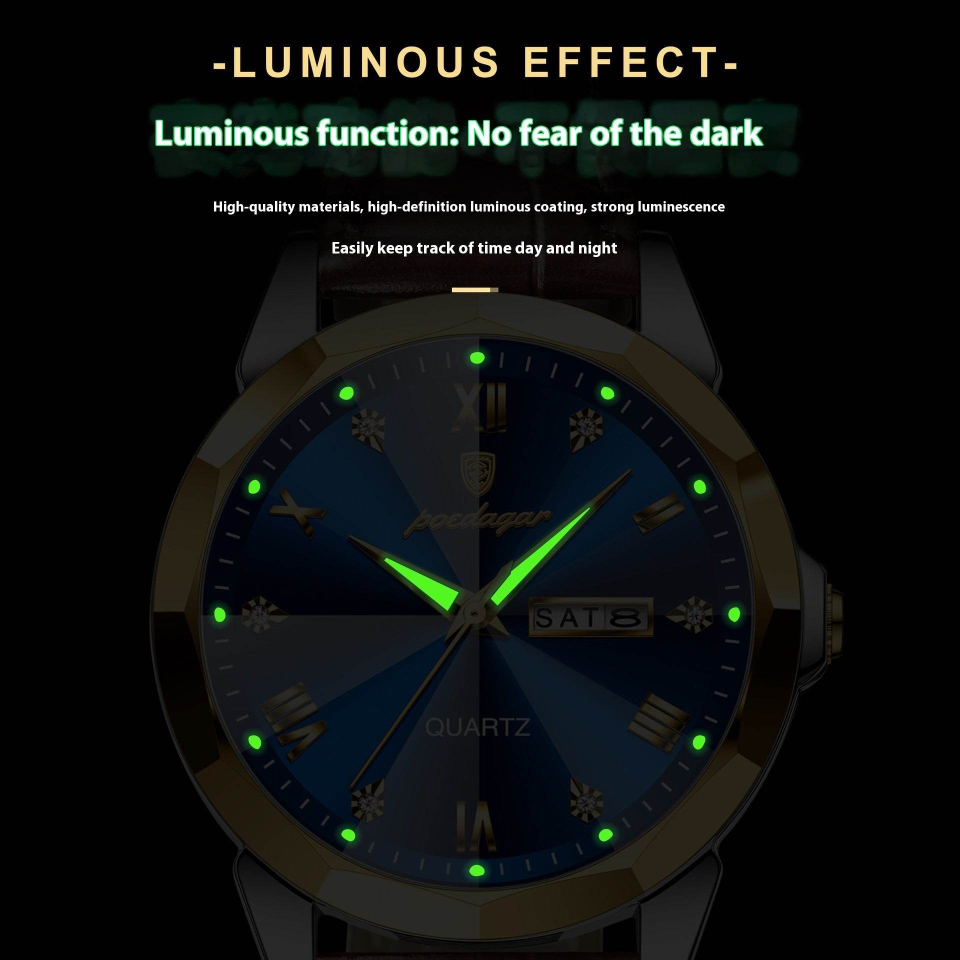 Buy Center Men's Waterproof Luminous Quartz Watch - Stylish Belt Design - Buy Center