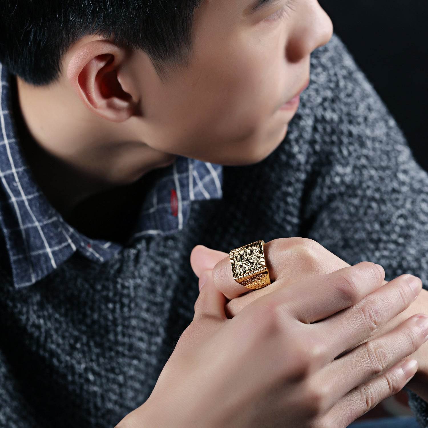 Adjustable Sailboat Men's Ring - Stylish Copper Geometric Design 2025 - Buy Center