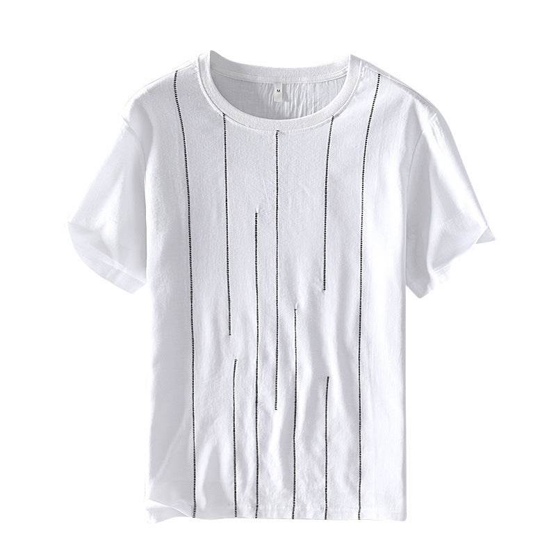 Buycenter Men's Striped T-Shirt - Casual Slim Fit, Short Sleeve Style - Buy Center