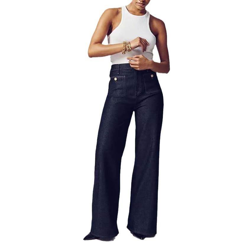 Women's Plus Size Wide-Leg Pants - Casual Distressed Denim Style 2025 - Buy Center