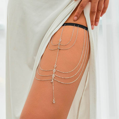 Multi-Layer Chain Star Thigh Ring - Stylish Body Jewelry for Trendsetters - Buy Center