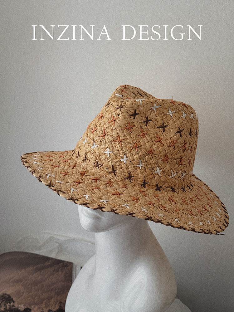 Retro Western Cowboy Straw Hat - Unisex Fashion Accessory for All Seasons - Buy Center