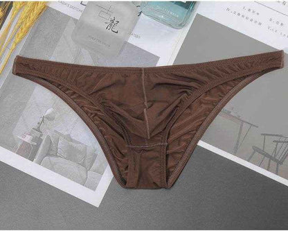 Ultra-Thin Transparent Men's Briefs - Comfortable Ice Silk Low Waist Style