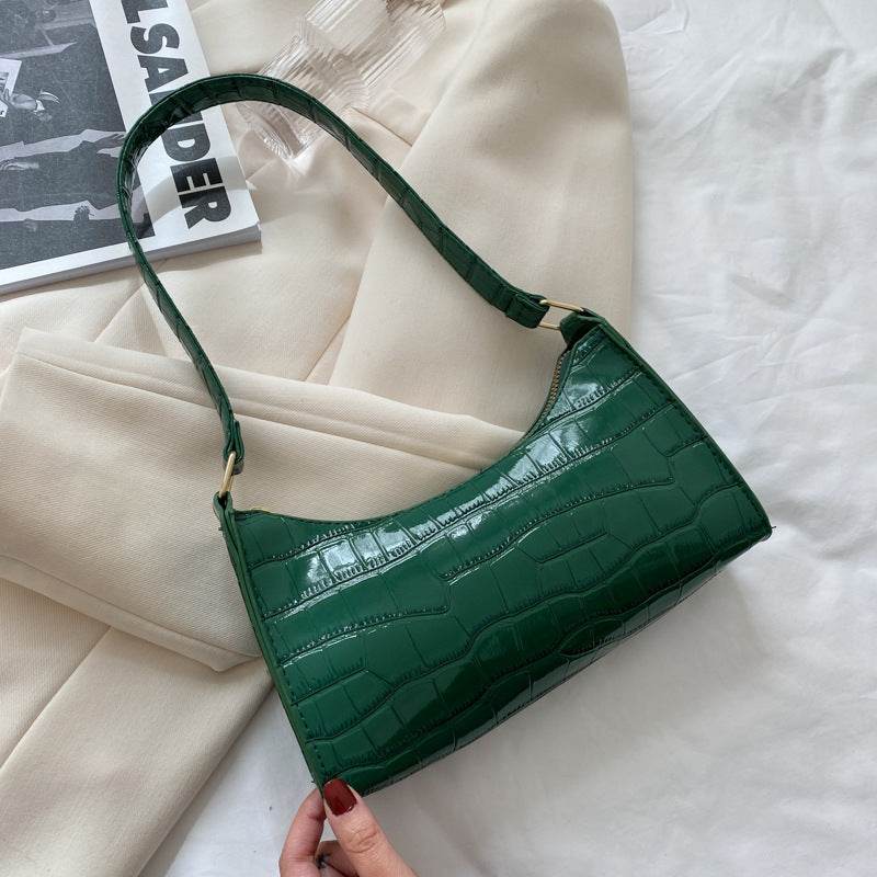 Buycenter Candy Color Shoulder Bag - Embossed Stone Pattern, Soft PU - Buy Center