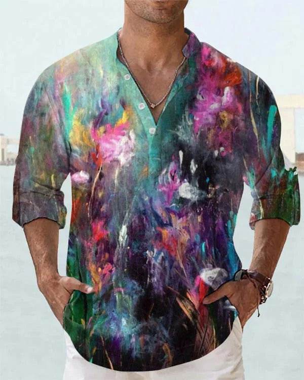 3D Digital Printing Polo Shirt for Men - Stylish Long Sleeve Sports Top - Buy Center