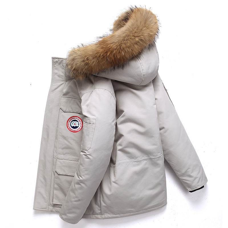 Winter Men's Mid-Length Outdoor Coat - Stylish & Warm for Couples - Buy Center