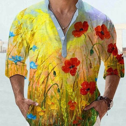 3D Digital Printing Polo Shirt for Men - Stylish Long Sleeve Sports Top - Buy Center