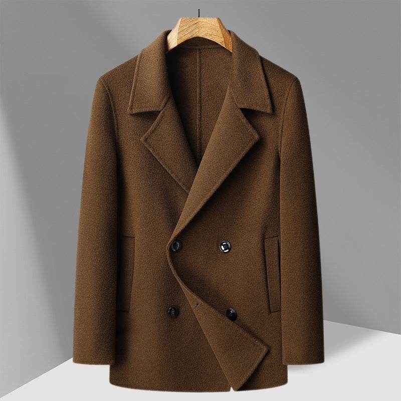 Handmade Wool Overcoat - Luxurious Double-Breasted Winter Coat for Elegance