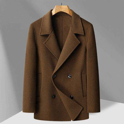 Handmade Wool Overcoat - Luxurious Double-Breasted Winter Coat for Elegance