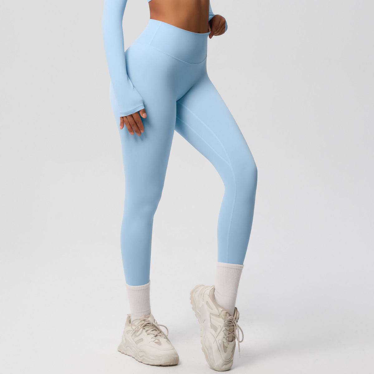 High Waist Nude Feel Leggings - Skin-Friendly Sports Tights for Fitness - Buy Center