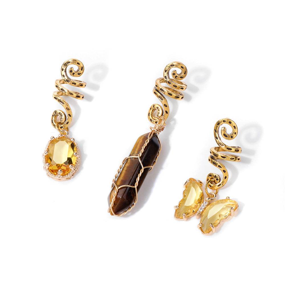 Buycenter Dreadlocks Headdress Set - Colorful Stone Bead Accessories - Buy Center