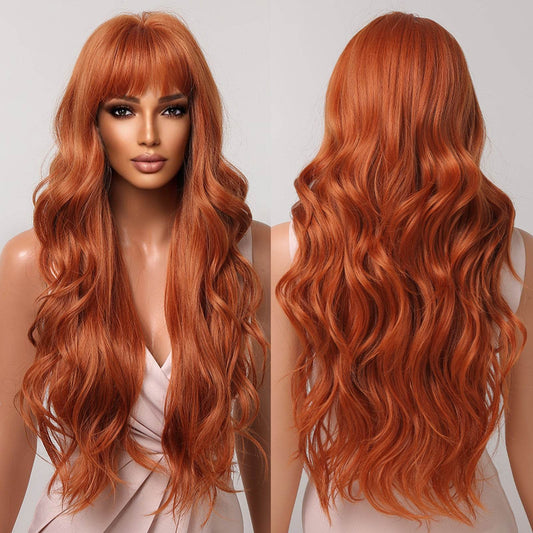 Long Curly Wine Red Wig - Perfect for Cosplay and Stylish Parties - Buy Center
