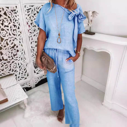 Casual Female Cotton Pants Suit - A-Line Skirt for Summer Comfort - Buy Center