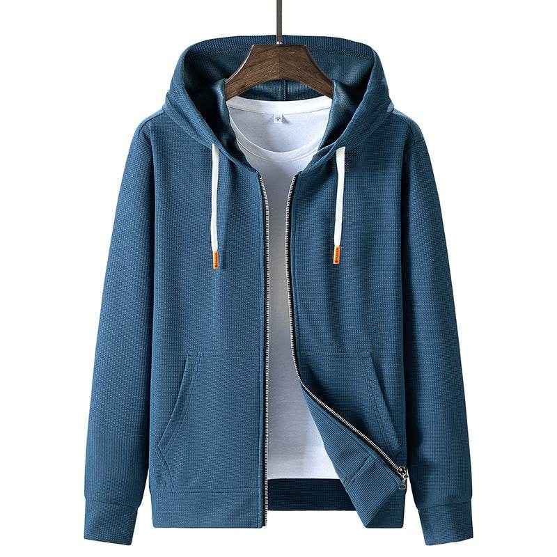 Men's Trendy Waffle Hooded Sweater Suit - Casual Style for Sports & Leisure