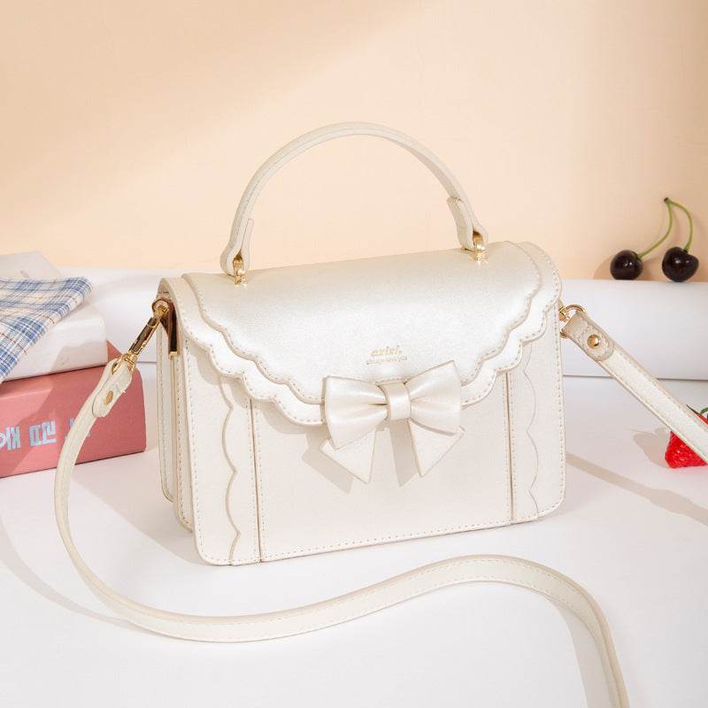 Women's Bow Style Square Bag - Peach Pink & Elegant Colors for 2025 - Buy Center