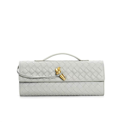 Buycenter Woven Shoulder Bag - Genuine Leather Crossbody Clutch - Buy Center