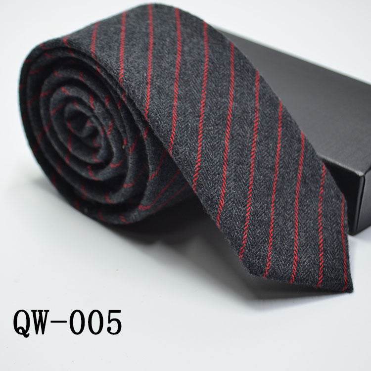 Elegant Men's Super Narrow Bow Tie - Trendy Wool-like Cotton Stripes - Buy Center