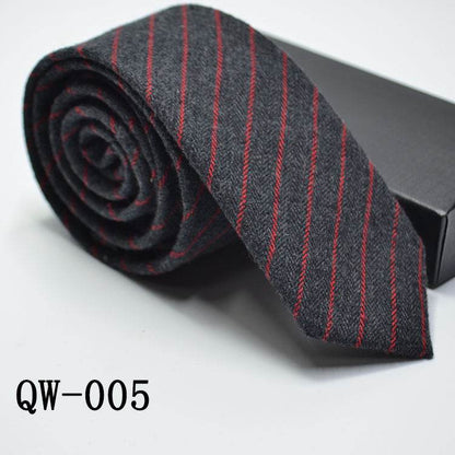 Elegant Men's Super Narrow Bow Tie - Trendy Wool-like Cotton Stripes - Buy Center