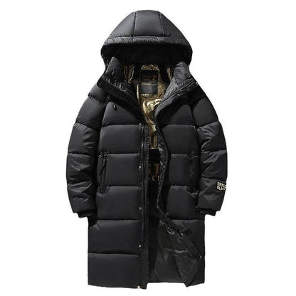 Thickened Hooded Down Jacket - Stylish Winter Coat with Detachable Collar - Buy Center