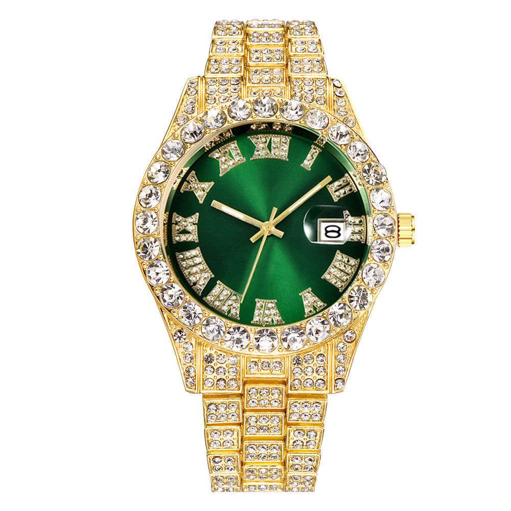 Men's Hip Hop Quartz Watch - Stylish Steel Band, Full Drill Design - Buy Center