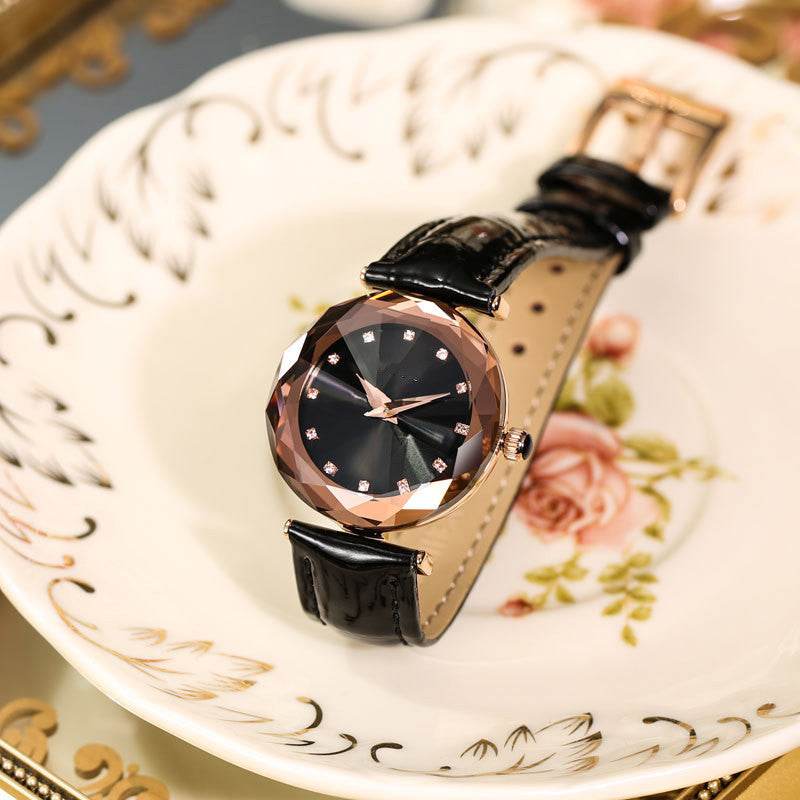 Buy Center Women's Spire Dial Cut Mirror Strap Watch - Quartz Movement - Buy Center