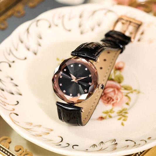 Buy Center Women's Spire Dial Cut Mirror Strap Watch - Quartz Movement - Buy Center